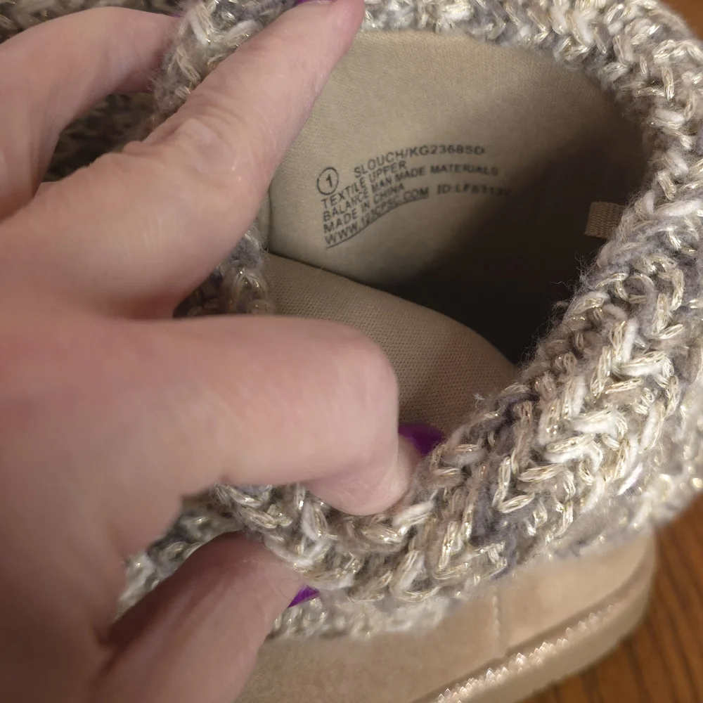 Girls'‎ Cozy Knit Cuff Tan Booties